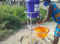 Maji Buckets handwashing stations in rural Ghana